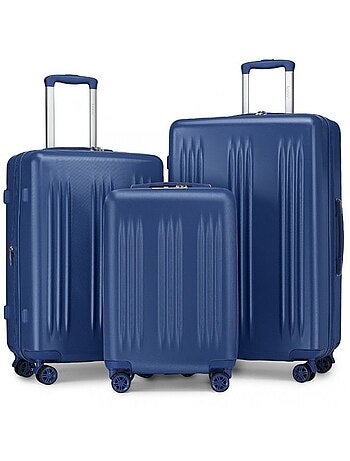 Set de 3 valises - 55/65/75 cm abs 4 roulettes serrure tsa - kono