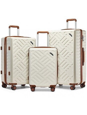 Set de 3 valises - 55/65/75 cm abs 4 roulettes serrure tsa - supercase