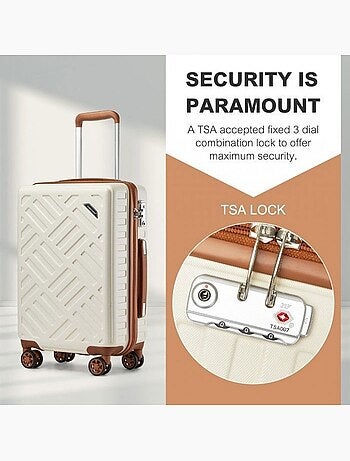 Set de 3 valises - 55/65/75 cm abs 4 roulettes serrure tsa - supercase