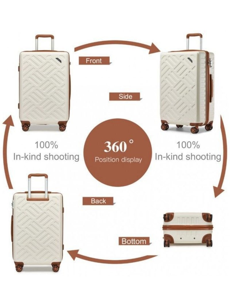 Set de 3 valises - 55/65/75 cm abs 4 roulettes serrure tsa - supercase Blanc - Kiabi