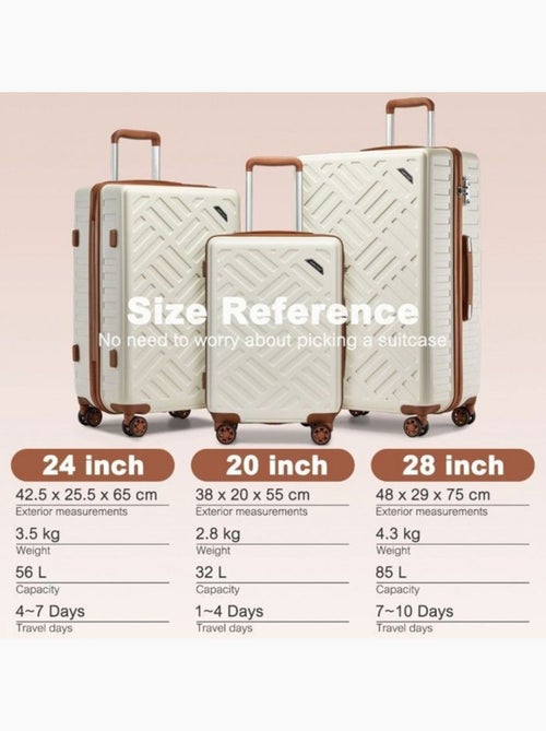 Set de 3 valises - 55/65/75 cm abs 4 roulettes serrure tsa - supercase - Kiabi Set de 3 valises - 55/65/75 cm abs 4 roulettes serrure tsa - supercase - Kiabi