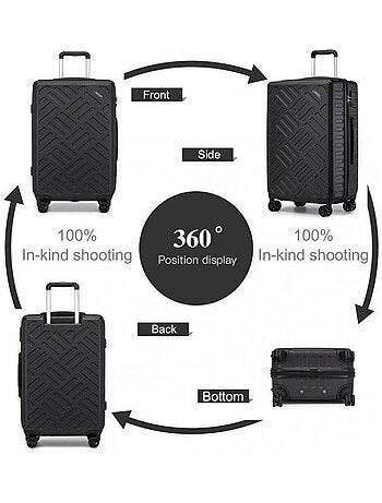 Set de 3 valises - 55/65/75 cm abs 4 roulettes serrure tsa - supercase