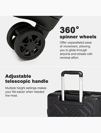 Set de 3 valises - 55/65/75 cm abs 4 roulettes serrure tsa - supercase
