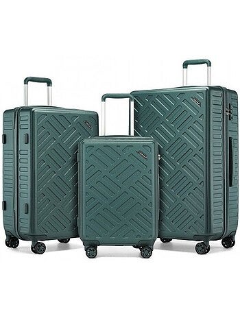 Set de 3 valises - 55/65/75 cm abs 4 roulettes serrure tsa - supercase