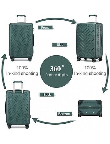 Set de 3 valises - 55/65/75 cm abs 4 roulettes serrure tsa - supercase
