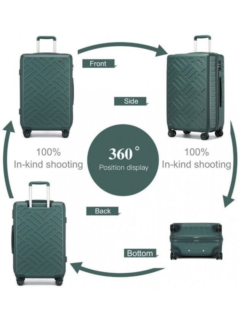 Set de 3 valises - 55/65/75 cm abs 4 roulettes serrure tsa - supercase Vert - Kiabi