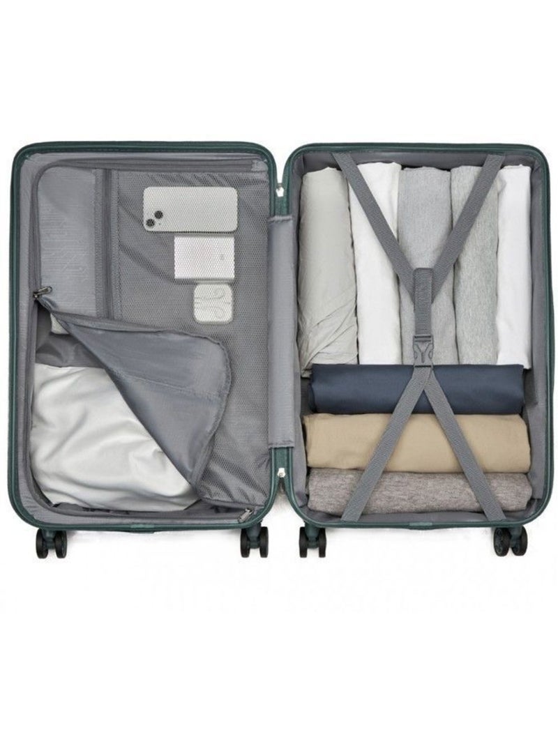 Set de 3 valises - 55/65/75 cm abs 4 roulettes serrure tsa - supercase Vert - Kiabi