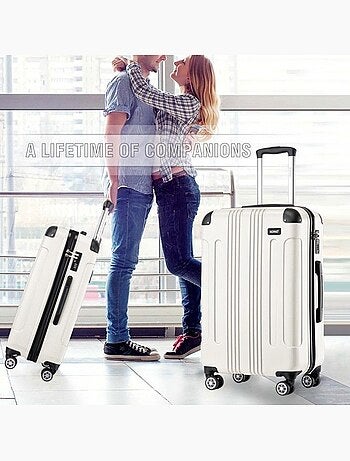 Set de 3 valises - 55/65/75 cm abs+pc 4 roulettes - kono