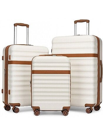 Set de 3 valises - 55/65/75 cm abs+pc 4 roulettes serrure tsa - kono