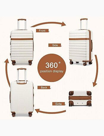 Set de 3 valises - 55/65/75 cm abs+pc 4 roulettes serrure tsa - kono