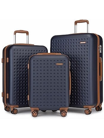 Set de 3 valises - 55+65+75 cm abs+pc 4 roulettes serrure tsa - kono