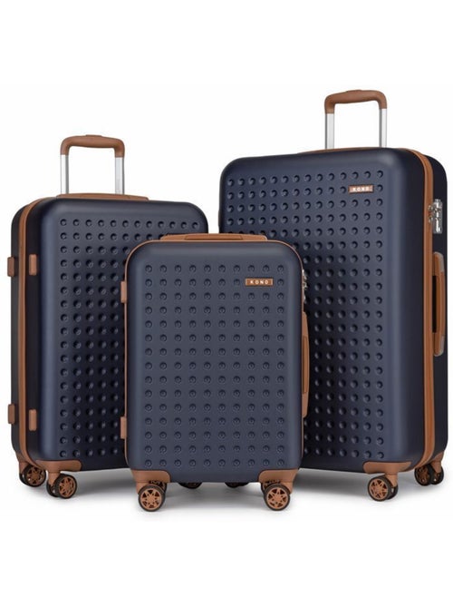 Set de 3 valises - 55+65+75 cm abs+pc 4 roulettes serrure tsa - kono - Kiabi Set de 3 valises - 55+65+75 cm abs+pc 4 roulettes serrure tsa - kono - Kiabi