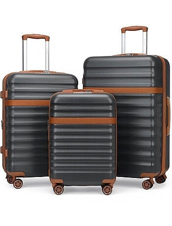 Set de 3 valises - 55/65/75 cm abs+pc 4 roulettes serrure tsa - kono
