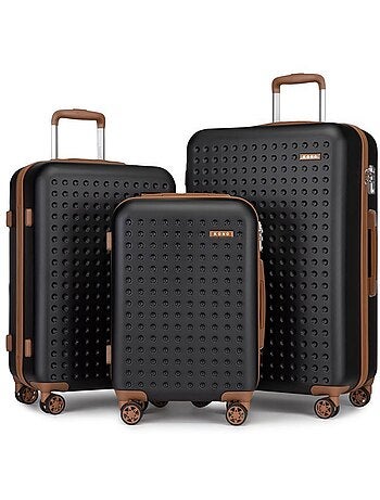 Set de 3 valises - 55/65/75 cm abs+pc 4 roulettes serrure tsa - kono