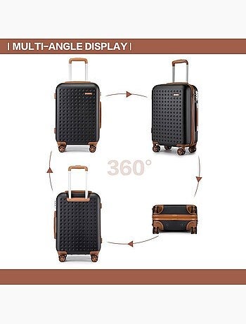 Set de 3 valises - 55/65/75 cm abs+pc 4 roulettes serrure tsa - kono