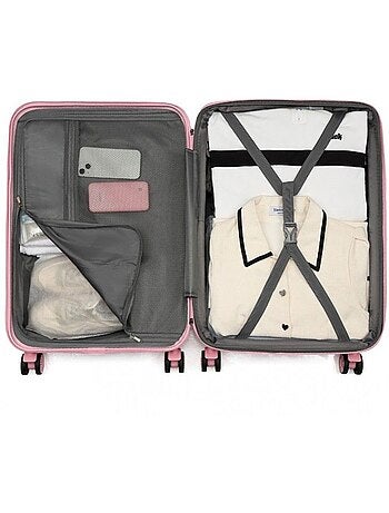 Set de 3 valises - 55/65/75 cm abs+pc 4 roulettes serrure tsa - kono