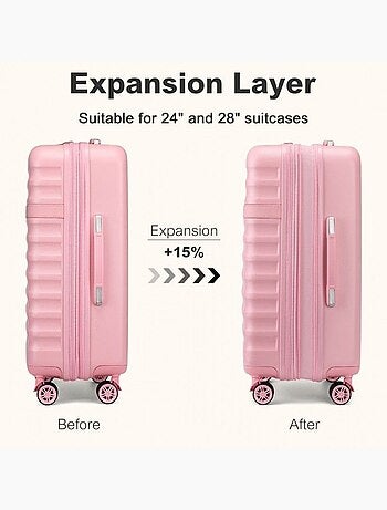 Set de 3 valises - 55/65/75 cm abs+pc 4 roulettes serrure tsa - kono