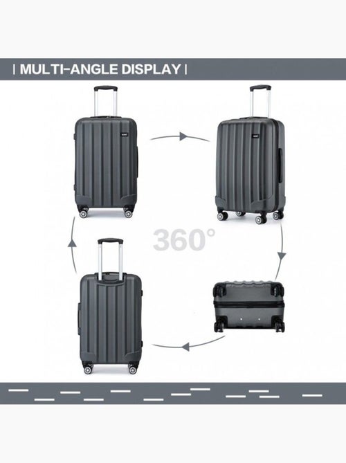 Set de 3 valises - 55/65/75 cm, rigide abs, 4 roues 360° - kono - Kiabi