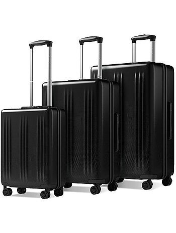 Set de 3 valises - 55/65/75 cm, rigide abs + pc, 4 roues 360°, serrure tsa - kono