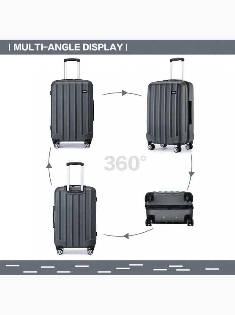 Set de 3 valises - 55/65/75 cm, rigide abs + pc, 4 roues, serrure à code - kono Gris - Kiabi