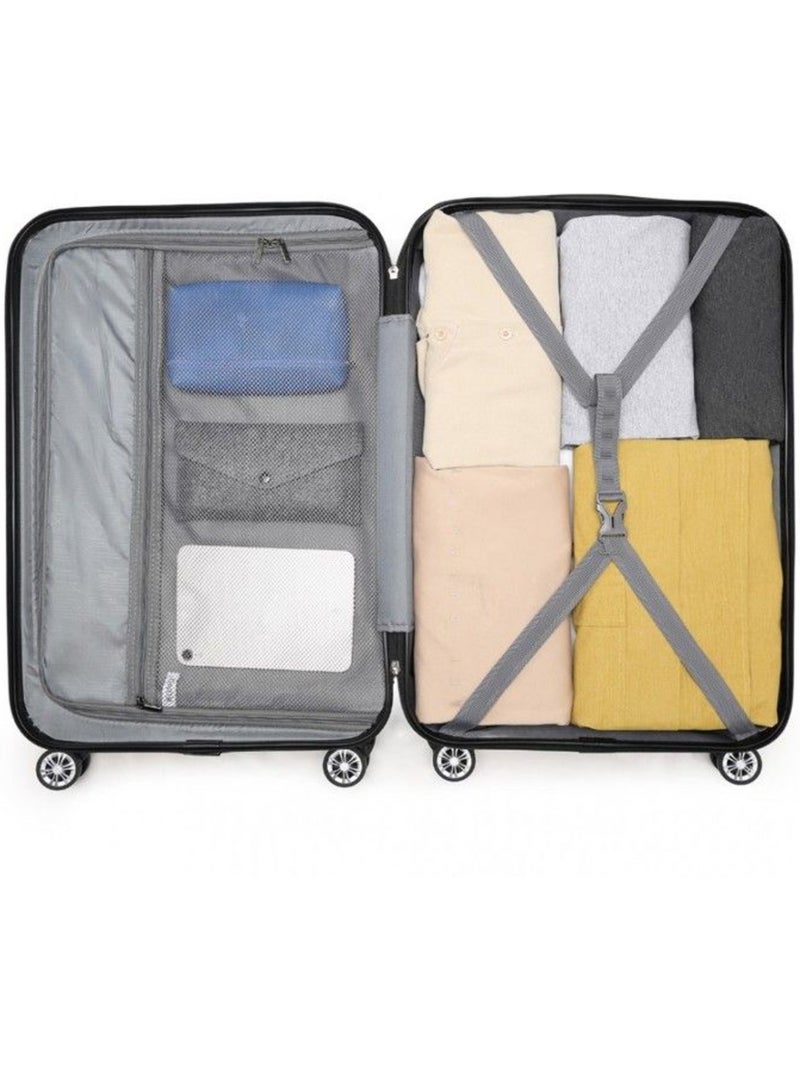 Set de 3 valises - 55/65/75 cm, rigide abs + pc, 4 roues, serrure à code - kono Gris - Kiabi