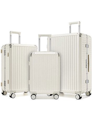 Set de 3 valises - 55/65/75 cm, rigide polycarbonate, 4 roues 360°, serrure tsa - kono