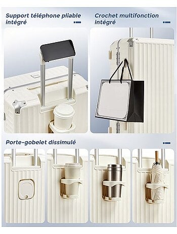 Set de 3 valises - 55/65/75 cm, rigide polycarbonate, 4 roues 360°, serrure tsa - kono