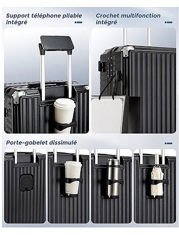 Set de 3 valises - 55/65/75 cm, rigide polycarbonate, 4 roues 360°, serrure tsa - kono