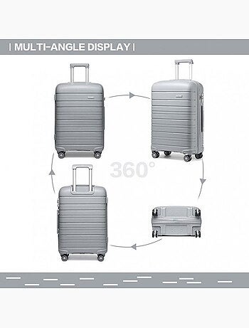 Set de 3 valises - 55/65/76 cm abs 4 roulettes serrure tsa - kono
