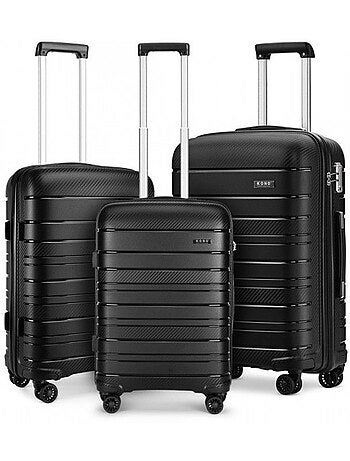 Set de 3 valises - 55/65/76 cm abs 4 roulettes serrure tsa - kono