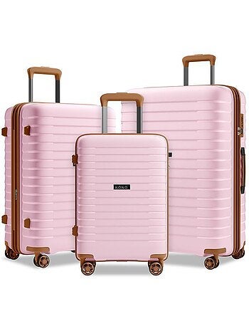 Set de 3 valises - 55/65/76 cm, rigide, extensible, 4 roues 360°, serrure tsa - kono
