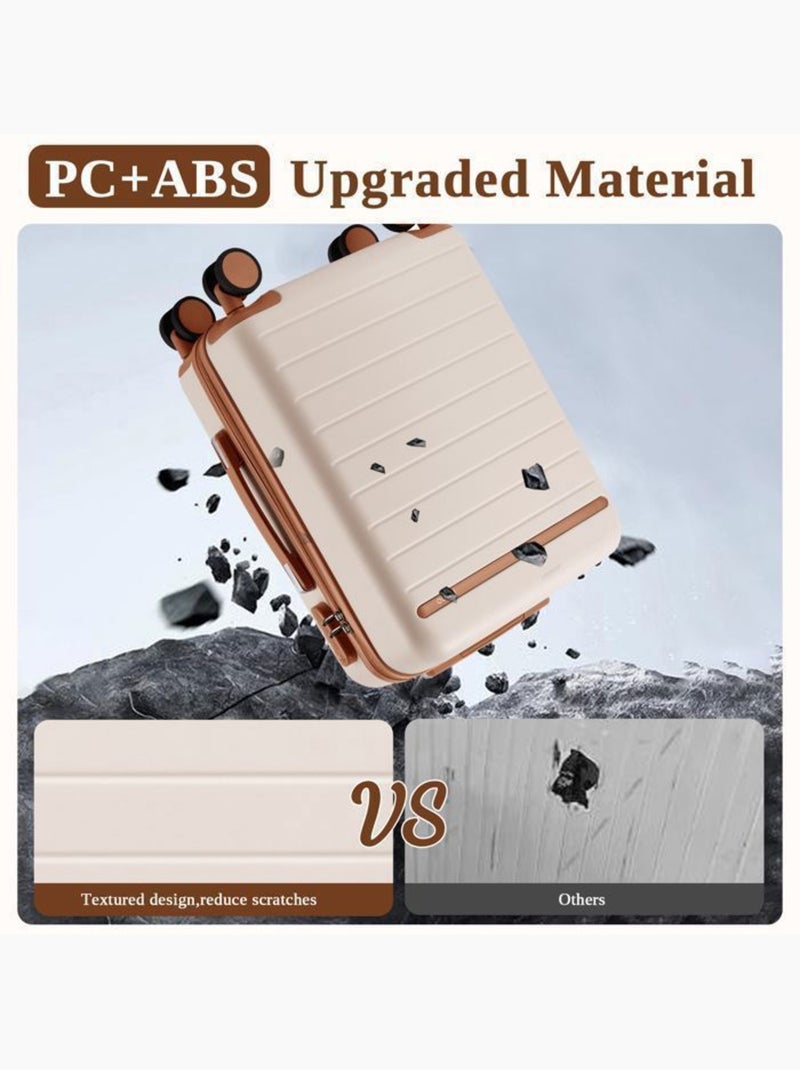 Set de 3 valises - 55/66.5/76.5 cm, rigide abs + pc, 4 roues 360° - kono Blanc - Kiabi