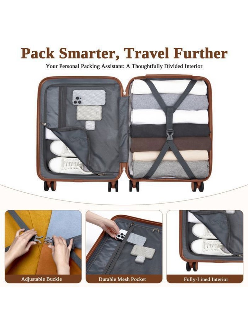 Set de 3 valises - 55/66.5/76.5 cm, rigide abs + pc, 4 roues 360° - kono Blanc - Kiabi