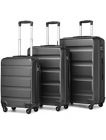 Set de 3 valises - 55/66/75 cm abs 4 roulettes serrure tsa - kono