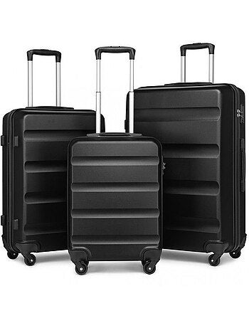 Set de 3 valises - 55/66/75 cm abs 4 roulettes serrure tsa - kono