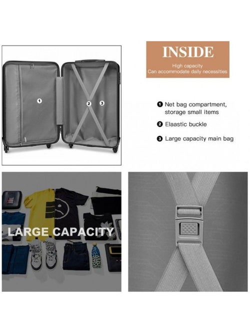 Set de 3 valises - 55/66/75 cm abs 4 roulettes serrure tsa - kono - Kiabi Set de 3 valises - 55/66/75 cm abs 4 roulettes serrure tsa - kono - Kiabi