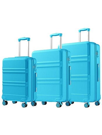Set de 3 valises - 55/66/75 cm abs+pc 4 roulettes serrure tsa - kono