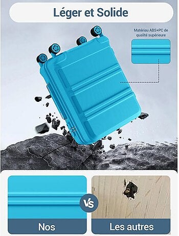 Set de 3 valises - 55/66/75 cm abs+pc 4 roulettes serrure tsa - kono
