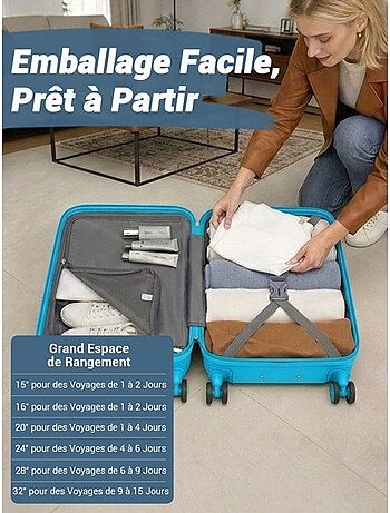 Set de 3 valises - 55/66/75 cm abs+pc 4 roulettes serrure tsa - kono