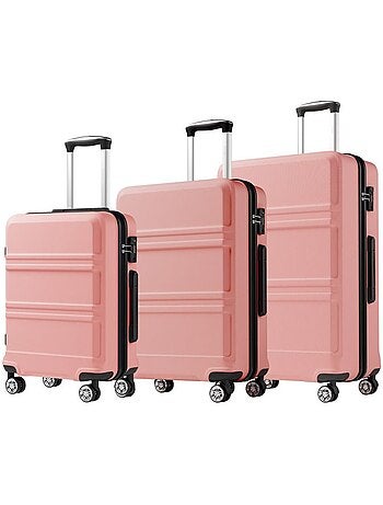Set de 3 valises - 55/66/75 cm abs+pc 4 roulettes serrure tsa - kono
