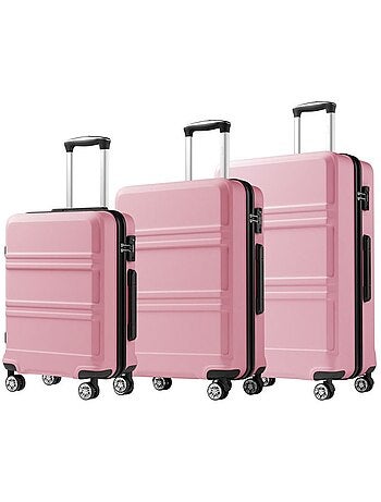 Set de 3 valises - 55/66/75 cm abs+pc 4 roulettes serrure tsa - kono
