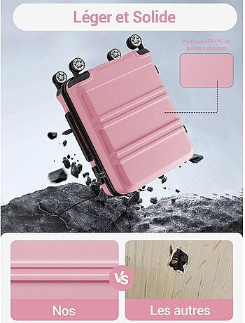 Set de 3 valises - 55/66/75 cm abs+pc 4 roulettes serrure tsa - kono