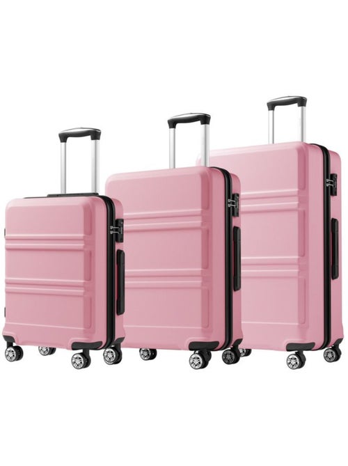 Set de 3 valises - 55/66/75 cm abs+pc 4 roulettes serrure tsa - kono - Kiabi
