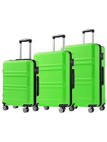 Set de 3 valises - 55/66/75 cm abs+pc 4 roulettes serrure tsa - kono