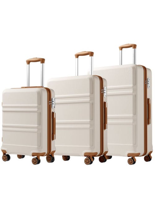 Set de 3 valises - 55/66/75 cm, rigide abs + pc, 4 roues 360°, serrure tsa - kono - Kiabi Set de 3 valises - 55/66/75 cm, rigide abs + pc, 4 roues 360°, serrure tsa - kono - Kiabi
