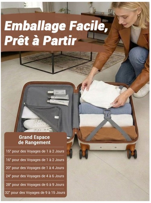 Set de 3 valises - 55/66/75 cm, rigide abs + pc, 4 roues 360°, serrure tsa - kono - Kiabi Set de 3 valises - 55/66/75 cm, rigide abs + pc, 4 roues 360°, serrure tsa - kono - Kiabi
