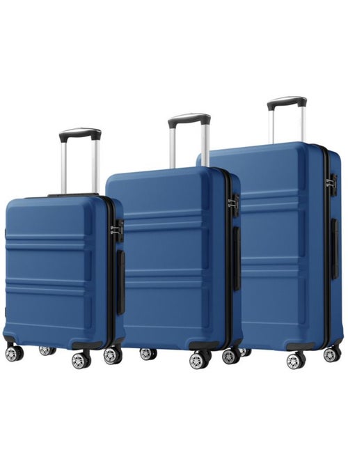 Set de 3 valises - 55/66/75 cm, rigide abs + pc, 4 roues 360°, serrure tsa - kono - Kiabi Set de 3 valises - 55/66/75 cm, rigide abs + pc, 4 roues 360°, serrure tsa - kono - Kiabi