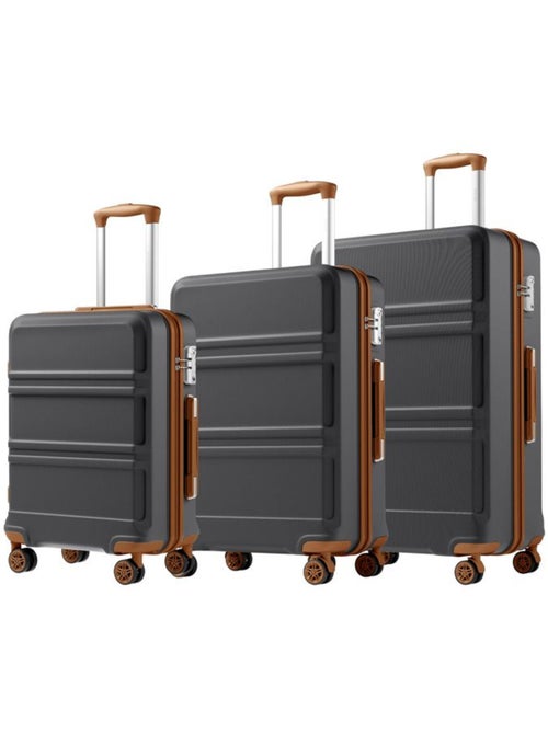 Set de 3 valises - 55/66/75 cm, rigide abs + pc, 4 roues 360°, serrure tsa - kono - Kiabi Set de 3 valises - 55/66/75 cm, rigide abs + pc, 4 roues 360°, serrure tsa - kono - Kiabi