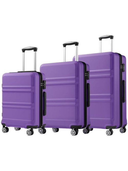 Set de 3 valises - 55/66/75 cm, rigide abs + pc, 4 roues 360°, serrure tsa - kono - Kiabi