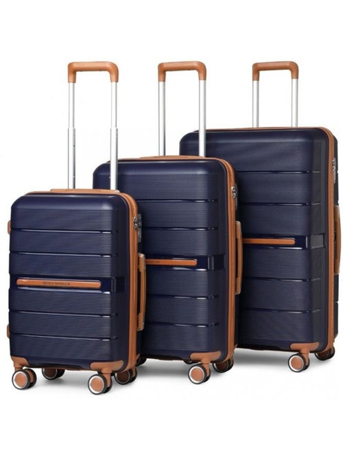 Set de 3 valises - 55/66/76 cm polypropylène 4 roulettes serrure tsa - british traveller - Kiabi Set de 3 valises - 55/66/76 cm polypropylène 4 roulettes serrure tsa - british traveller - Kiabi